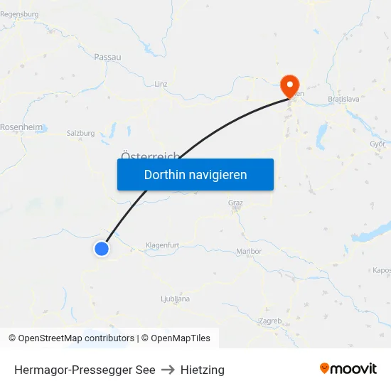 Hermagor-Pressegger See to Hietzing map