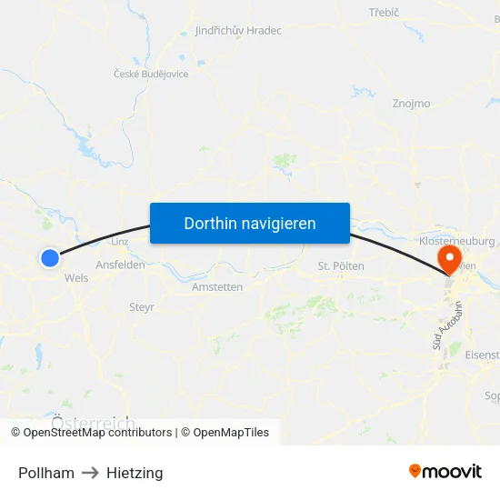 Pollham to Hietzing map
