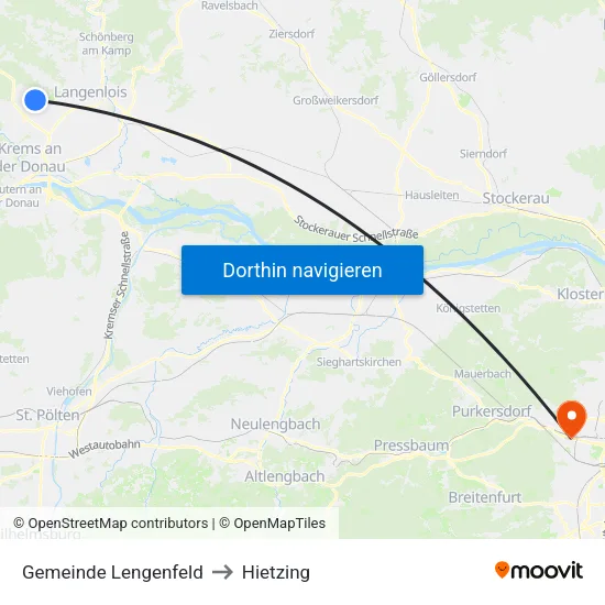 Gemeinde Lengenfeld to Hietzing map