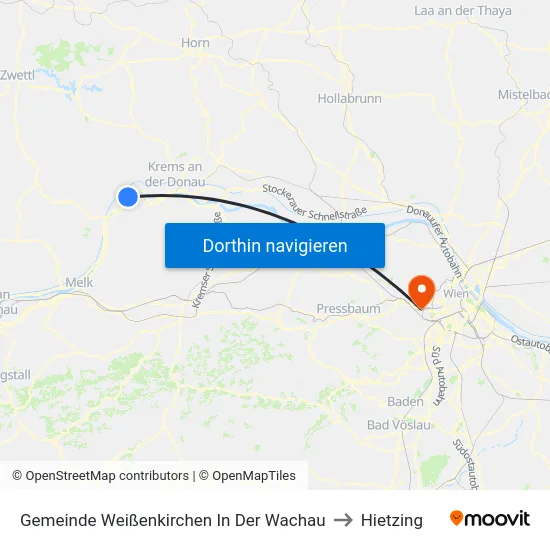 Gemeinde Weißenkirchen In Der Wachau to Hietzing map