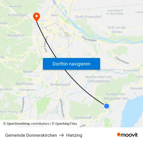 Gemeinde Donnerskirchen to Hietzing map