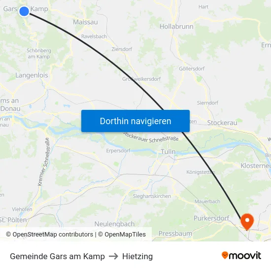 Gemeinde Gars am Kamp to Hietzing map
