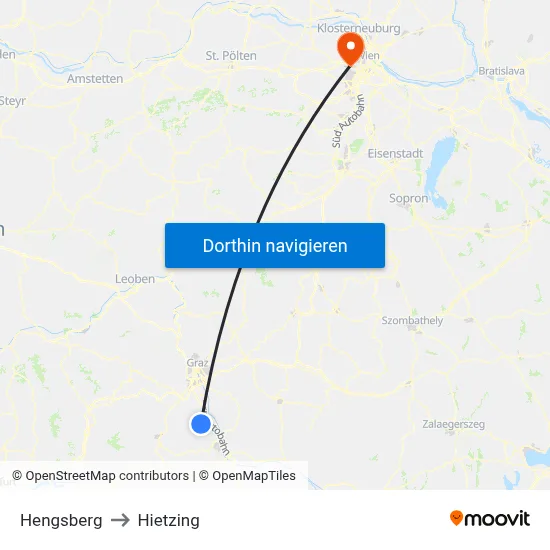 Hengsberg to Hietzing map