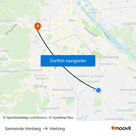 Gemeinde Himberg to Hietzing map