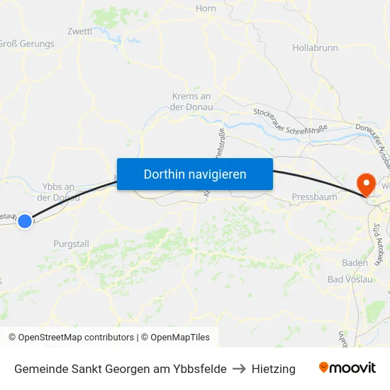 Gemeinde Sankt Georgen am Ybbsfelde to Hietzing map