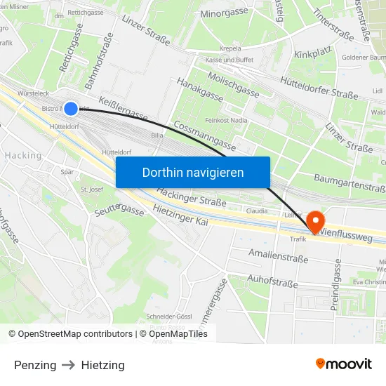 Penzing to Hietzing map