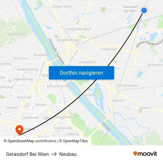 Gerasdorf Bei Wien to Neubau map