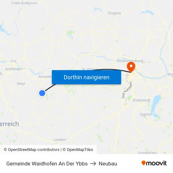 Gemeinde Waidhofen An Der Ybbs to Neubau map
