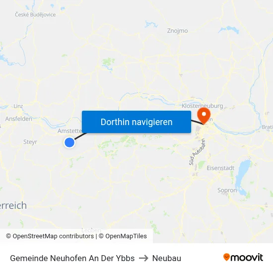 Gemeinde Neuhofen An Der Ybbs to Neubau map