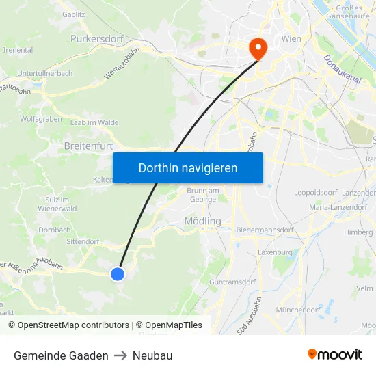 Gemeinde Gaaden to Neubau map