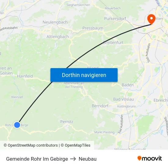 Gemeinde Rohr Im Gebirge to Neubau map