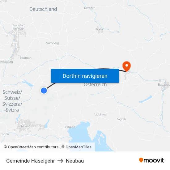 Gemeinde Häselgehr to Neubau map