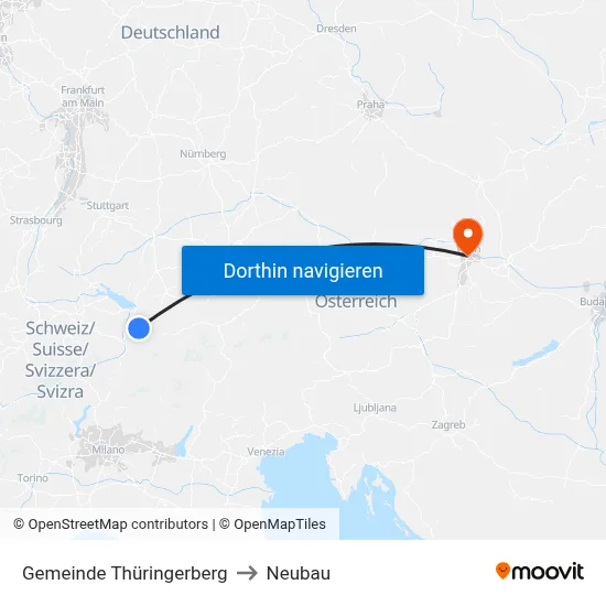 Gemeinde Thüringerberg to Neubau map