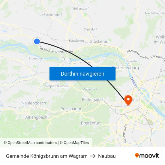 Gemeinde Königsbrunn am Wagram to Neubau map