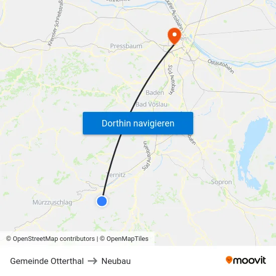 Gemeinde Otterthal to Neubau map