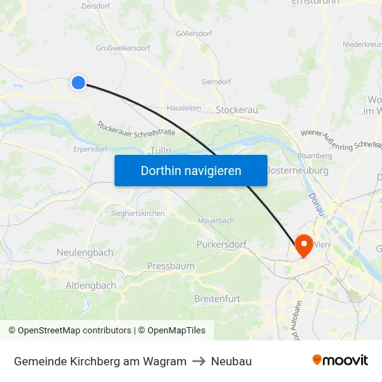 Gemeinde Kirchberg am Wagram to Neubau map