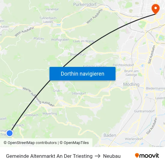 Gemeinde Altenmarkt An Der Triesting to Neubau map