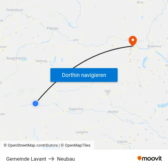 Gemeinde Lavant to Neubau map