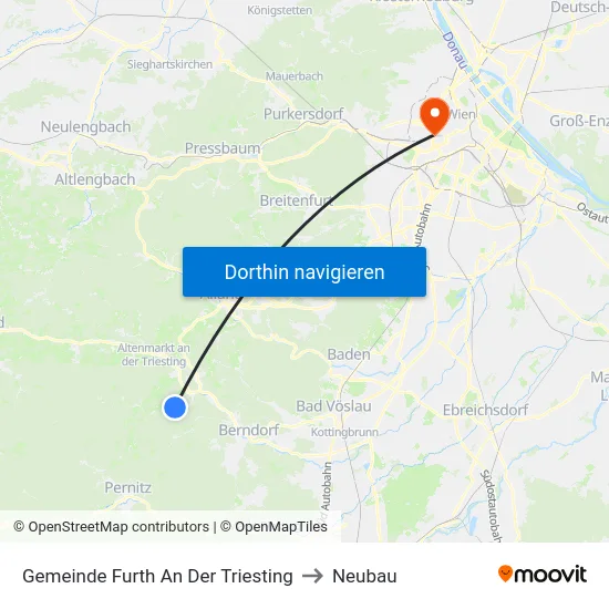 Gemeinde Furth An Der Triesting to Neubau map