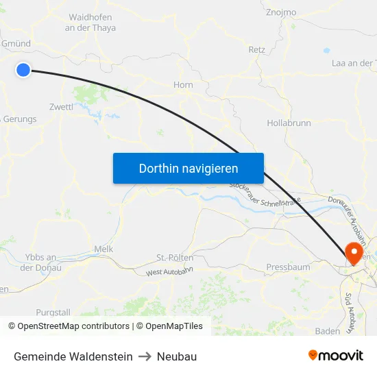Gemeinde Waldenstein to Neubau map