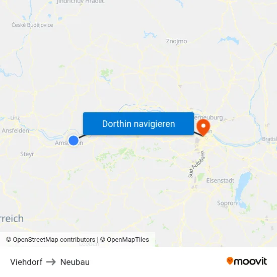 Viehdorf to Neubau map