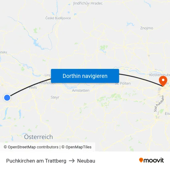 Puchkirchen am Trattberg to Neubau map