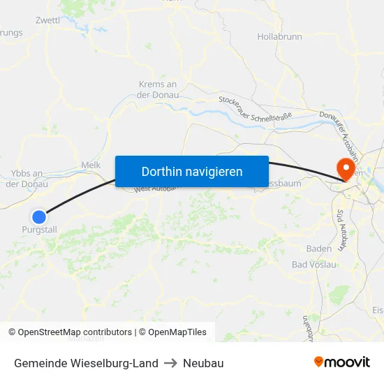 Gemeinde Wieselburg-Land to Neubau map