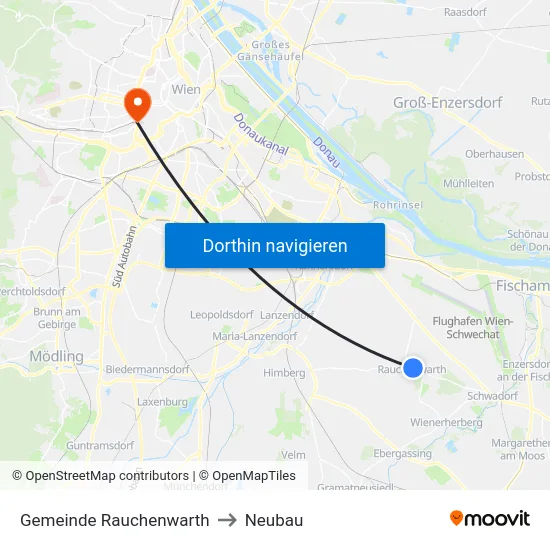 Gemeinde Rauchenwarth to Neubau map