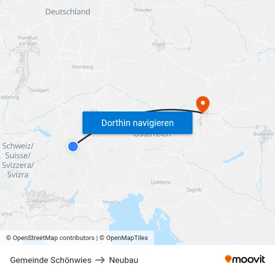 Gemeinde Schönwies to Neubau map