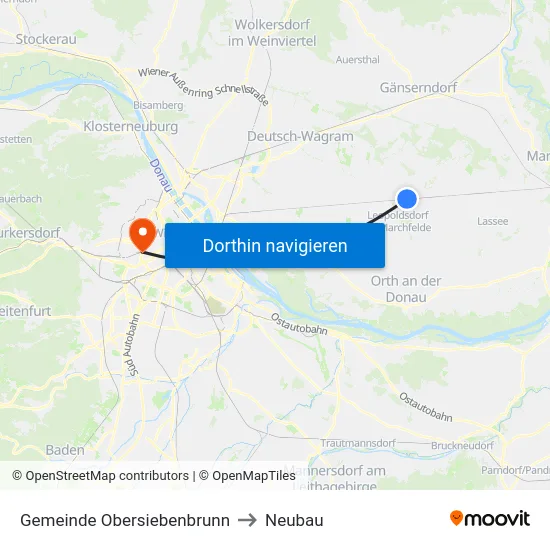 Gemeinde Obersiebenbrunn to Neubau map