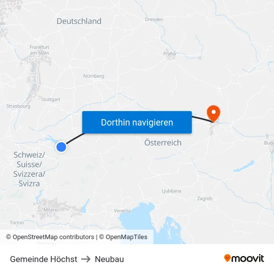 Gemeinde Höchst to Neubau map