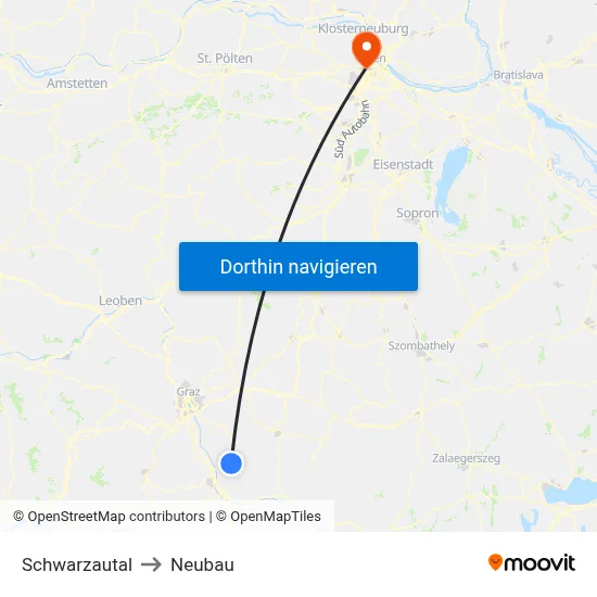 Schwarzautal to Neubau map