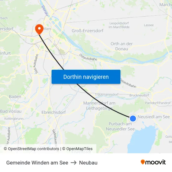 Gemeinde Winden am See to Neubau map
