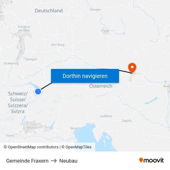 Gemeinde Fraxern to Neubau map