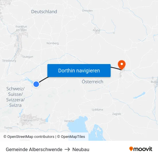 Gemeinde Alberschwende to Neubau map