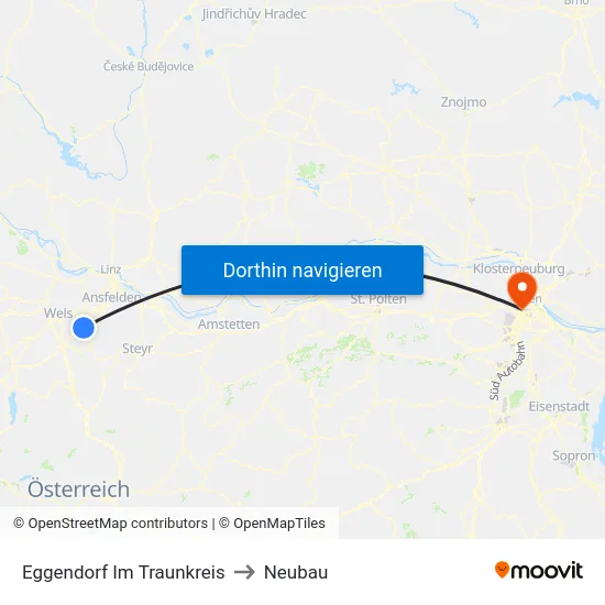 Eggendorf Im Traunkreis to Neubau map