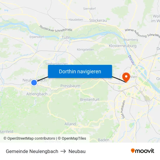 Gemeinde Neulengbach to Neubau map