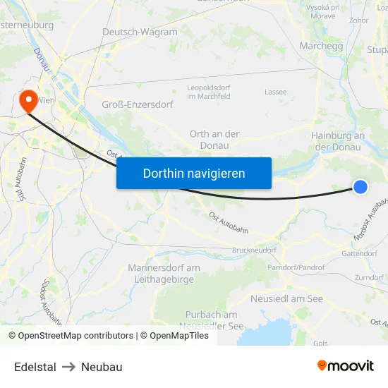 Edelstal to Neubau map
