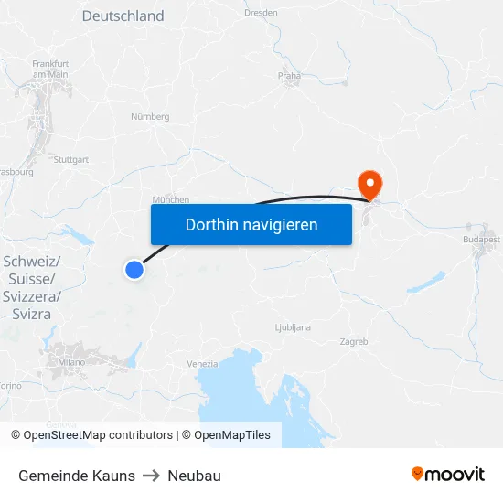 Gemeinde Kauns to Neubau map