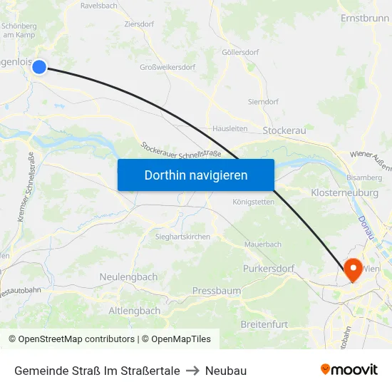 Gemeinde Straß Im Straßertale to Neubau map