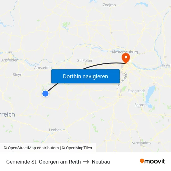 Gemeinde St. Georgen am Reith to Neubau map