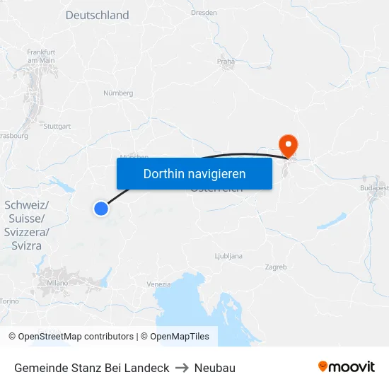 Gemeinde Stanz Bei Landeck to Neubau map