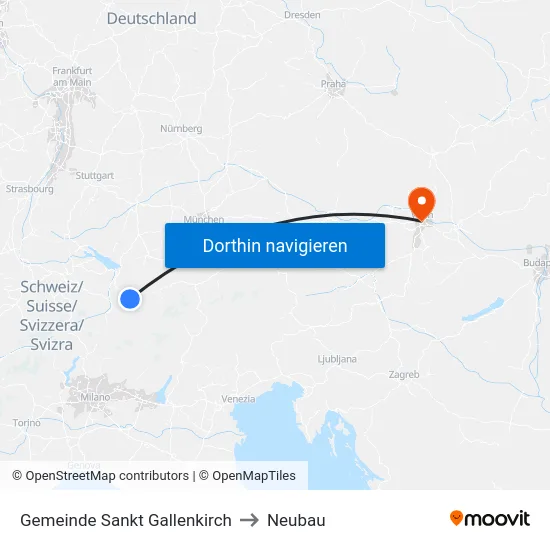 Gemeinde Sankt Gallenkirch to Neubau map