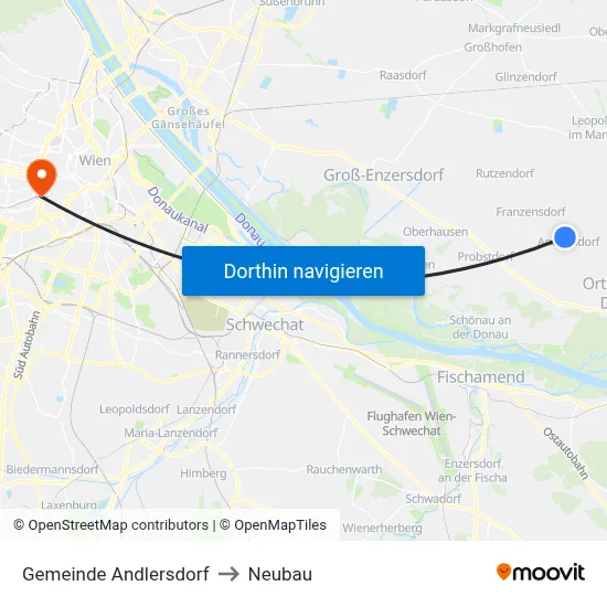 Gemeinde Andlersdorf to Neubau map