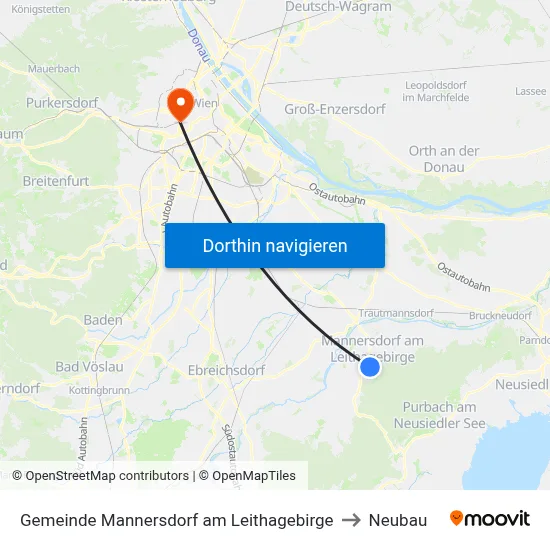 Gemeinde Mannersdorf am Leithagebirge to Neubau map