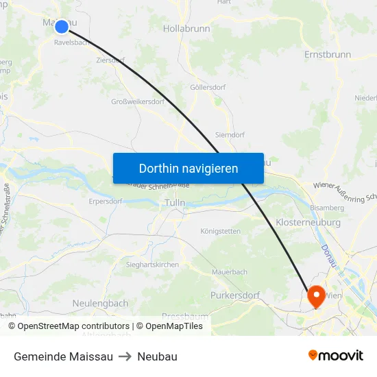 Gemeinde Maissau to Neubau map
