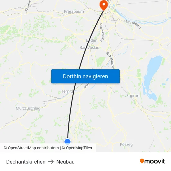 Dechantskirchen to Neubau map
