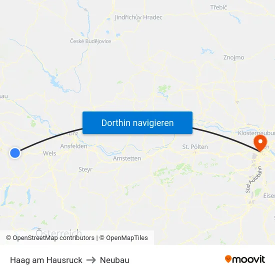 Haag am Hausruck to Neubau map