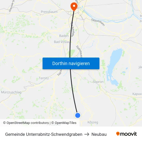 Gemeinde Unterrabnitz-Schwendgraben to Neubau map