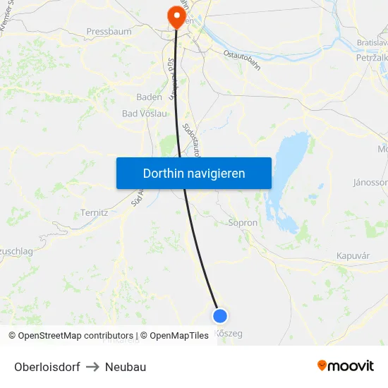 Oberloisdorf to Neubau map